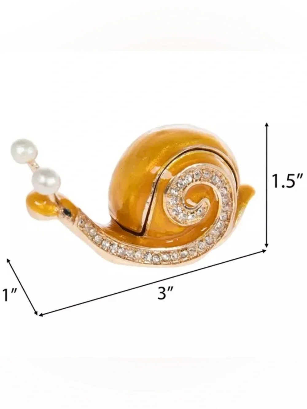 Yellow Snail Rhinestone Jewelry Box